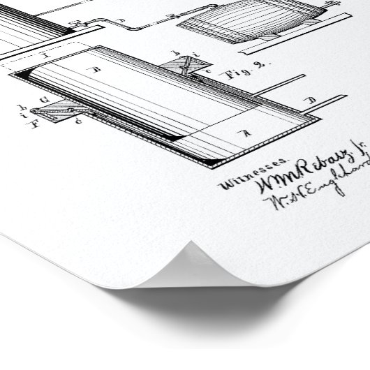 Poster Forcing Beer 1879 Patent Art - Livre blanc (Coin)