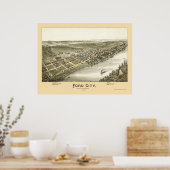 Poster Ford City, PA Carte panoramique - 1896 (Cuisine)