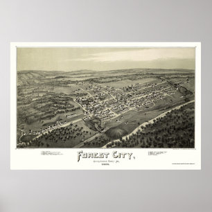 Poster Forest City, PA Carte panoramique - 1889