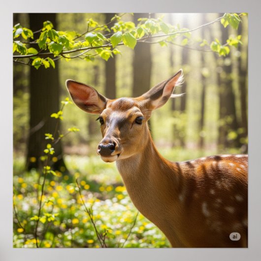 Poster Forest Deer (Devant)