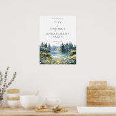 Poster Forest Lake Floral Engagement Party Welcome Sign (Cuisine)