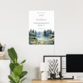 Poster Forest Lake Floral Engagement Party Welcome Sign (Bureau à domicile)