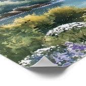 Poster Forest Lakeside Wildflowers Wedding Seating Chart (Coin)