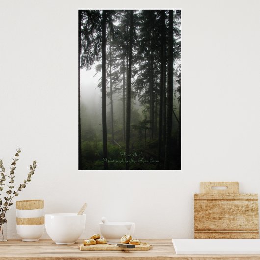 Poster "FOREST MIST" Forêt sauvage Imprimer (Cuisine)
