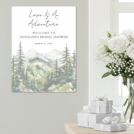 Poster Forest Mountain Adventure Bridal Shower
