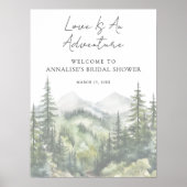 Poster Forest Mountain Adventure Bridal Shower (Devant)