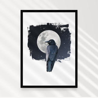 Poster Forest Raven Cold Moon