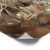 Poster Forest River Watercolor Painting (Coin)