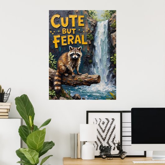 Poster Forest Sentinel : Raccoon par le ruisseau (Bureau à domicile)