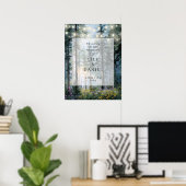 Poster Forest String Lights Floral Wedding Welcome Sign (Bureau à domicile)