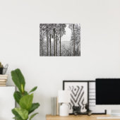 Poster Forêt à feuillage persistant en hiver (Bureau à domicile)