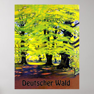 Poster Forêt allemande en été, forêt allemande