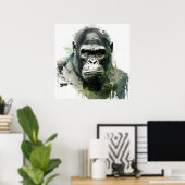 Poster Forêt animalière de la Pinède de Gorilla (Bureau à domicile)