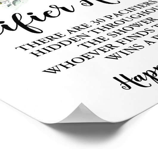 Poster Forêt Animaux Pacifique chasse Baby shower signe d (Coin)