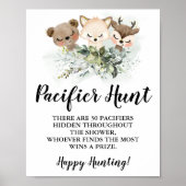 Poster Forêt Animaux Pacifique chasse Baby shower signe d (Devant)