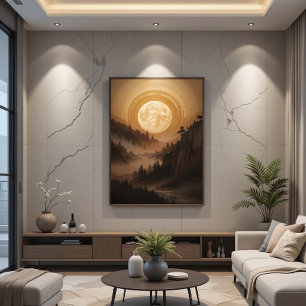 Poster Forêt au clair de lune