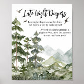 Poster Forêt Aventure Baby shower Late Night Diapés (Devant)