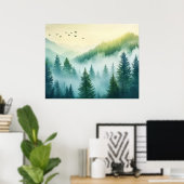 Poster Forêt brumeuse (Bureau à domicile)