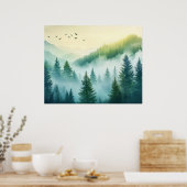 Poster Forêt brumeuse (Cuisine)