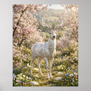 Poster Forêt calme de cerfs en porcelaine