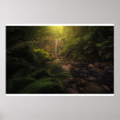 Poster Forêt | Cascade Sunlight Highlights (Devant)