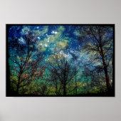 Poster Forêt céleste mystique Nuit étoilée (Devant)