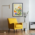 Poster Forêt colorée florale peinture numérique originale<br><div class="desc">Décorez votre mur avec cette forêt de saumons aux couleurs originales,  fleuris,  vert,  jaune,  orange et violet. Crédit photo : Kim Idris</div>