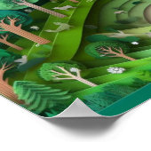 Poster Forêt coupée en papier (Coin)