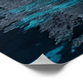 Poster Forêt couverte de neige et lac paisible sous ciel (Coin)