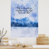 Poster forêt couverte de neige lac gelé citation motivant (Cuisine)