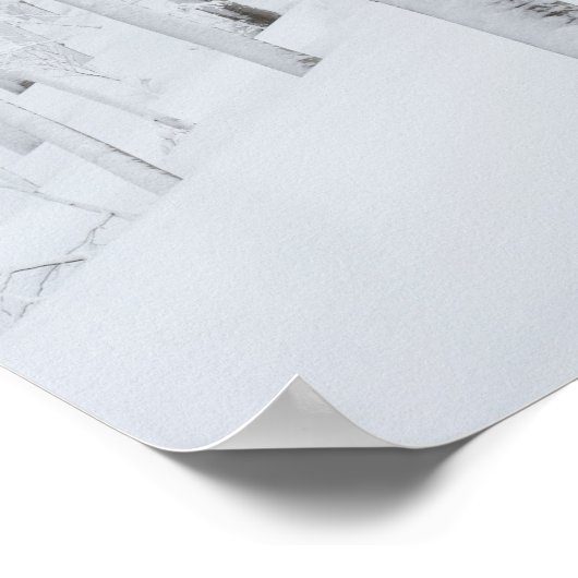 Poster Forêt couverte neige hiver merveilleuse (Coin)