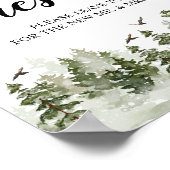 Poster Forêt d'aquarelle | Arbres Et Cerfs (Coin)