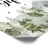 Poster Forêt d'aquarelle | Arbres Et Cerfs (Coin)