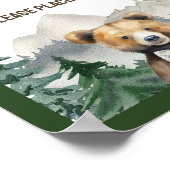 Poster Forêt d'aquarelle, Ours en peluche, Cadeaux de Bab (Coin)