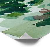 Poster Forêt d'aquarelles et montagnes (Coin)