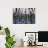 Poster Forêt d'arbres enneigés (Bureau à domicile)