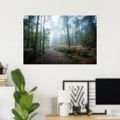 Poster Forêt | Dark Foggy Woods Norfolk UK (Bureau à domicile)