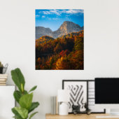 Poster Forêt d'automne sous les montagnes (Bureau à domicile)