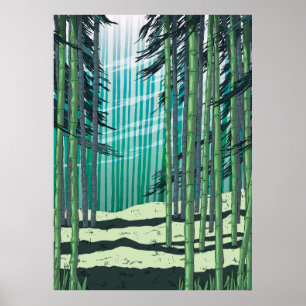 Poster Forêt de bambou