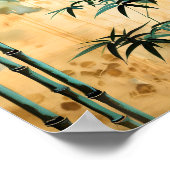 Poster Forêt de bambou botanique zen (Coin)
