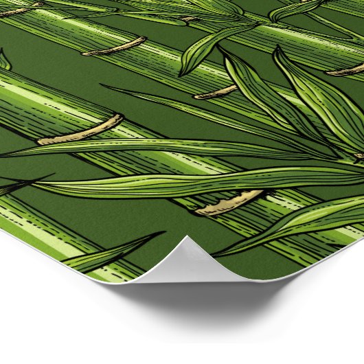 Poster Forêt de bambou en vert (Coin)