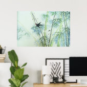 Poster Forêt de bambou - vert (Bureau à domicile)