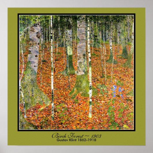 Poster Forêt de bouleau Art nouveau Gustav Klimt 1903 (Devant)