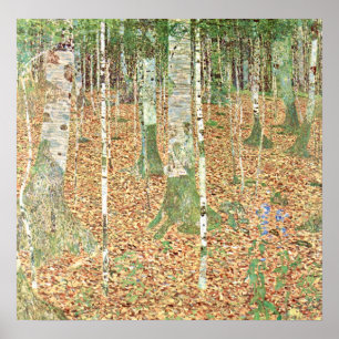 Poster Forêt de bouleaux de Gustav Klimt