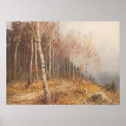 Poster Forêt de bouleaux – Hugo Mühlig (Devant)