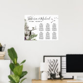 Poster Forêt de cerfs de bois Carte des places assises en (Bureau à domicile)