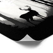 Poster Forêt de cerfs faune (Coin)