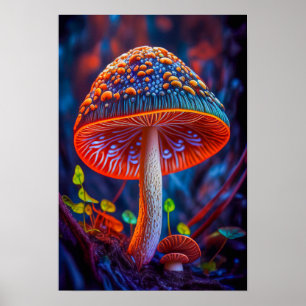 Poster Forêt de champignons Calme Nature paisible Zen