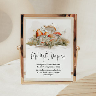 Poster Forêt de champignons enchantée Diapositives de nui