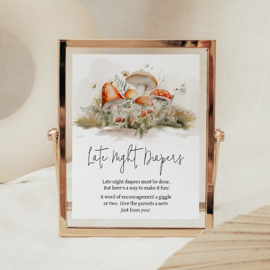 Poster Forêt de champignons enchantée Diapositives de nui